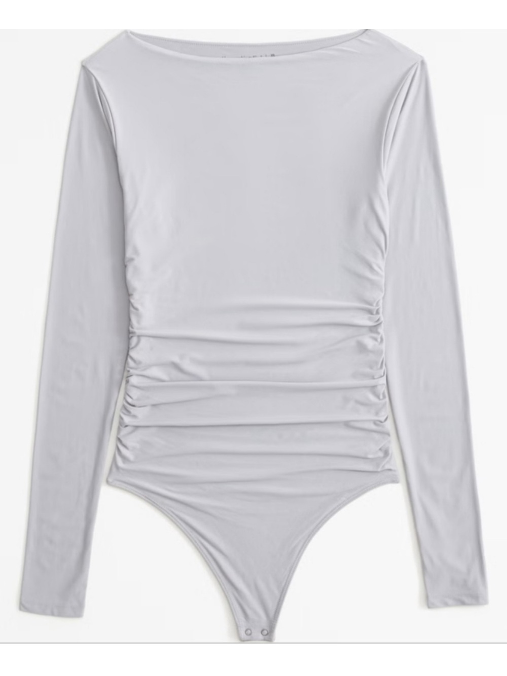 Abercrombie Long Sleeve Ruched Bodysuit in Gray